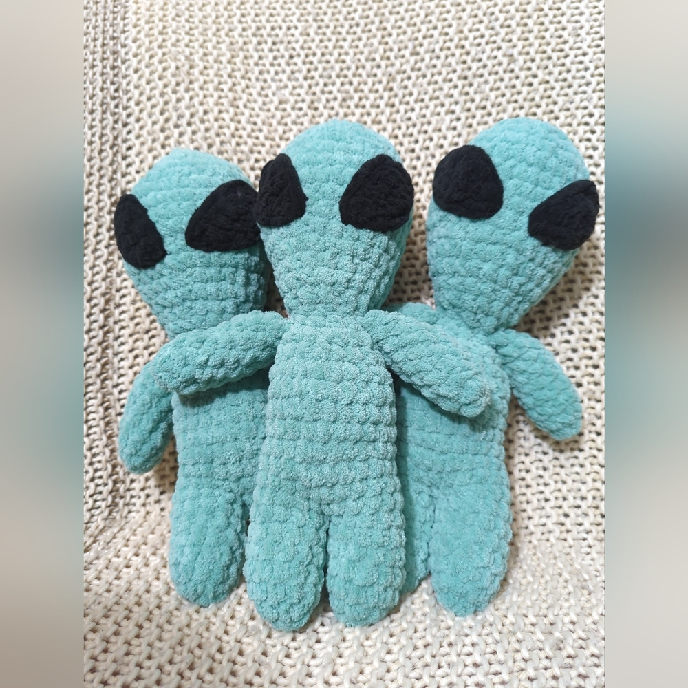 Handmade crocheted stuffed alien stuffy